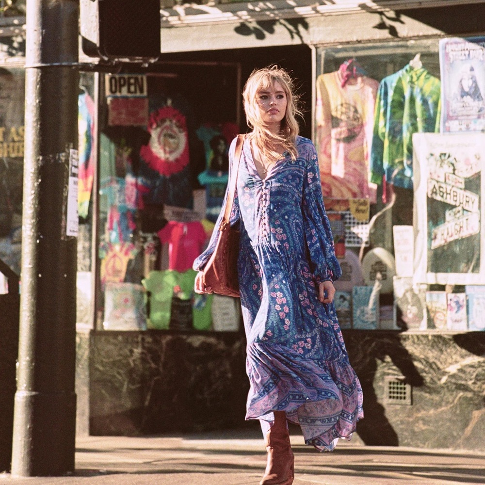 Spell Gypsy City Lights Indigo Gown XS - Picture 3 of 10